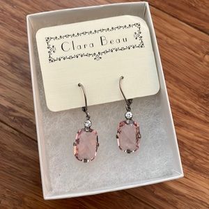 Clara Beau Exquisite Oval Swarovski crystal earrings with crystal accent
